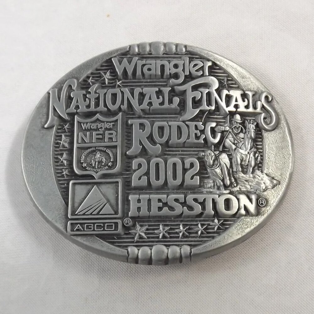 2002 National Finals Rodeo NFR Montana Silversmiths Mini Belt Buckle